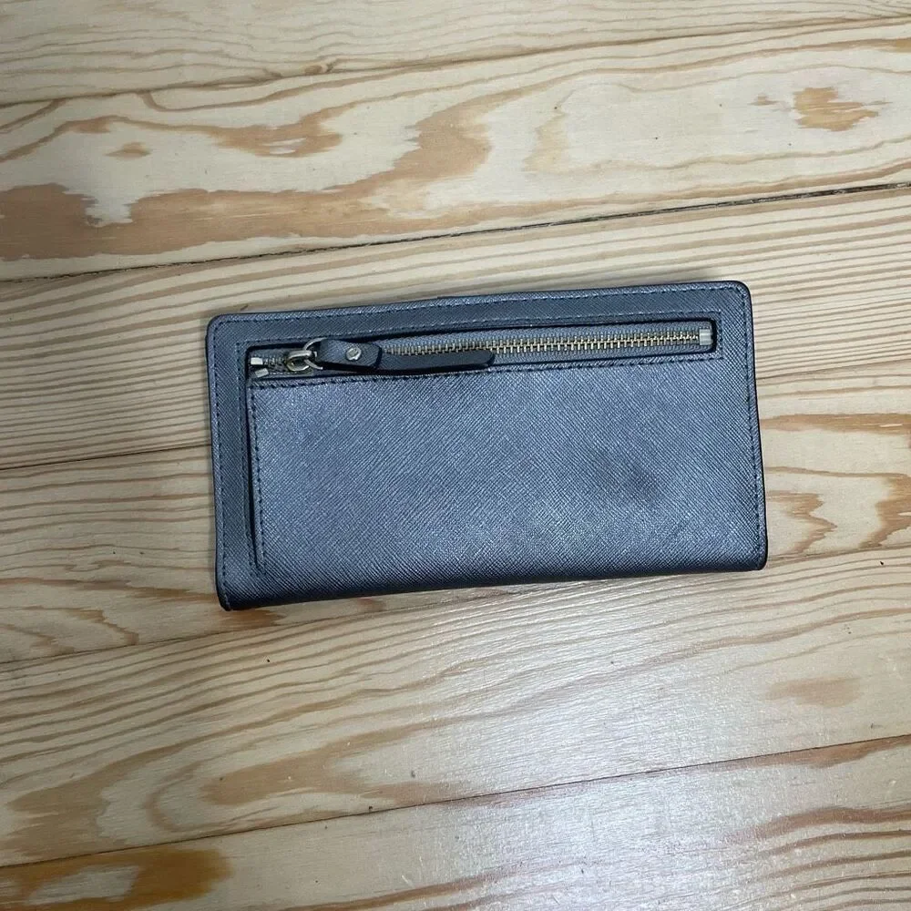 CLASSIC KATE SPADE Bifold Snap Wallet W/ Zipper‎ Gold Hardware 7